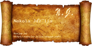 Nekola Júlia névjegykártya